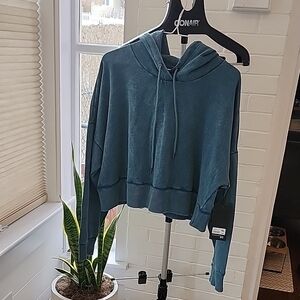 90 degree, vintage Teal Hooded Sweatshirt, women, xl